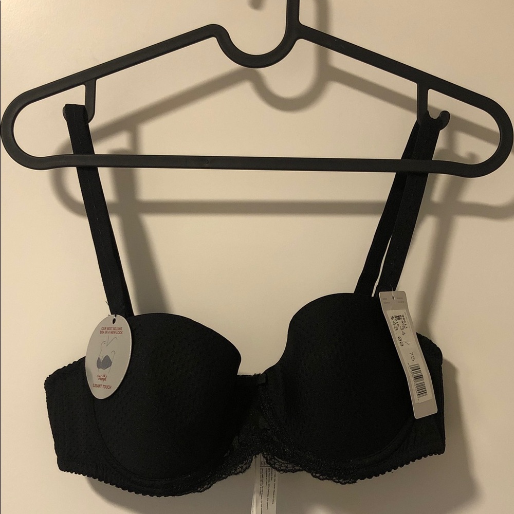 Tramp Black Lace Trim Underwire Bra